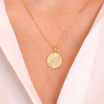 Pleated Diamond Clover Necklace