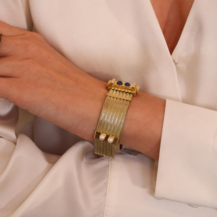 Pearl and Lapis Lazuli Bracelet