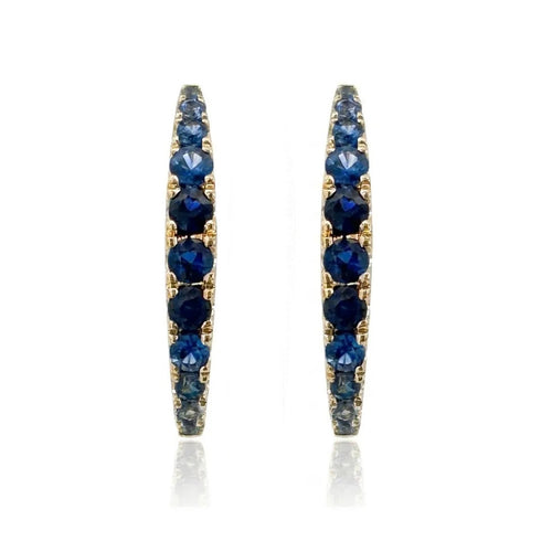 Montana Sapphire Tapered Hoop Earrings