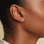 Aquamarine & Diamond Encrusted Stud Earrings