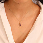 Amethyst Bezel Necklace Charm