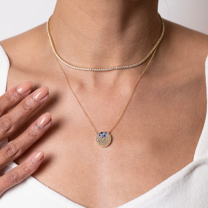 SAPPHIRE DISC NECKLACE