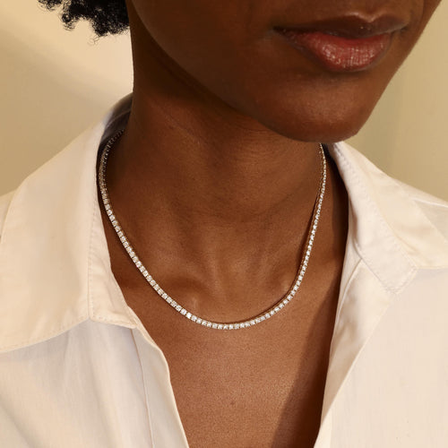 14K YELLOW GOLD TENNIS NECKLACE FEATURING 11.55TCW OF ROUND BRILLIANT DIAMONDS (G COLOR, SI CLARITY), FROM DIAMONDS BY G.ST. Image 2