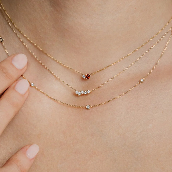 5-Diamond Station Necklace