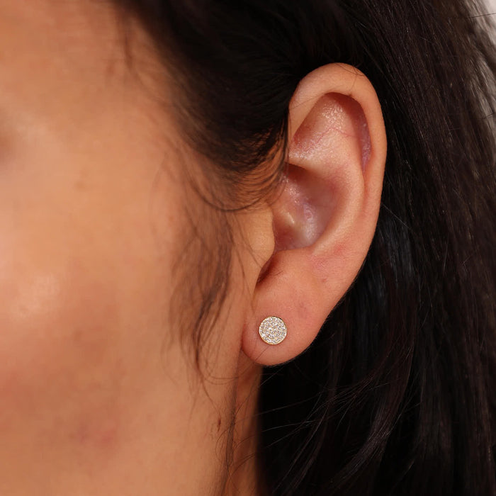 Diamond Disc Earrings