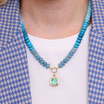 Mixed Amazonite, Paraiba Quartz and Chrysoprase Bead Strand Necklace