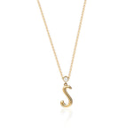 "Sanse" Small Letter and Diamond S Necklace