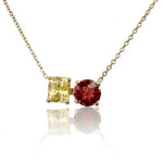Tourmaline & Zircon Toi et Moi Pendant