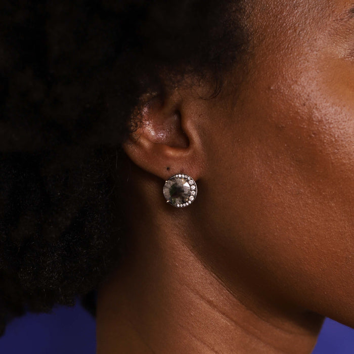Rough Diamond Moon Earrings