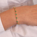 Emerald and Diamond Tennis Bracelet