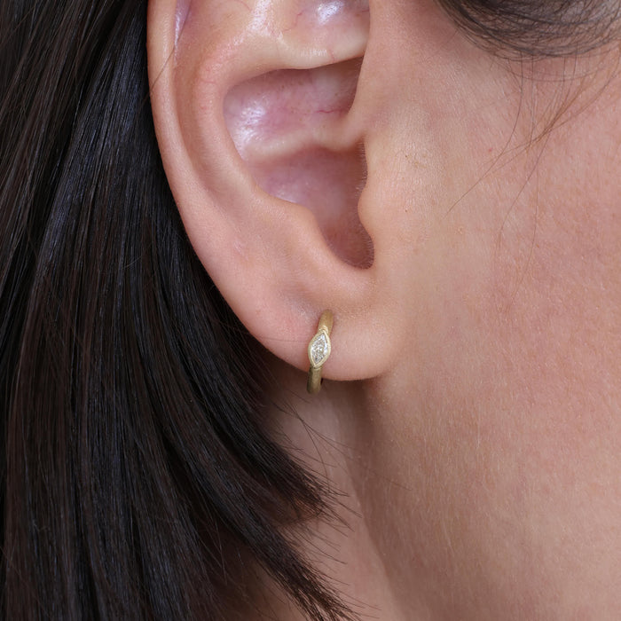 Marquise Bezel Diamond Hoops