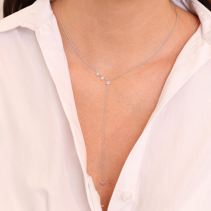Diamond Star Lariat Necklace