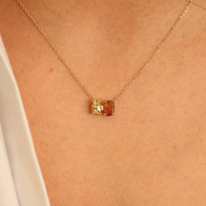 Zircon & Diamond Toi et Moi Pendant