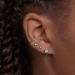 Large Two-Step Chain Stud Earrings