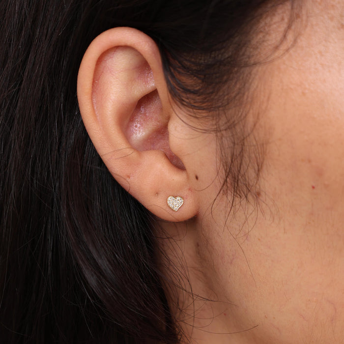 Diamond Heart Studs