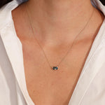Montana Sapphire and Diamond Pendant Necklace