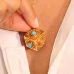 Box Charm with Cabochon Gemstones