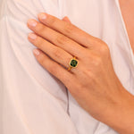 Green Tourmaline Statement Ring