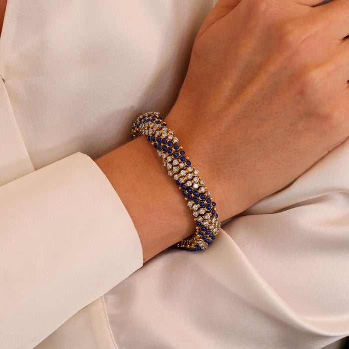 Blue Enamel & Diamond Bracelet