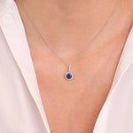 Sapphire and Diamond Pendant Necklace