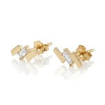 Abstract Diamond Stud Earrings