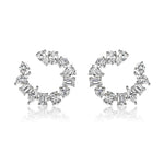 Mixed Diamond Fan Earrings