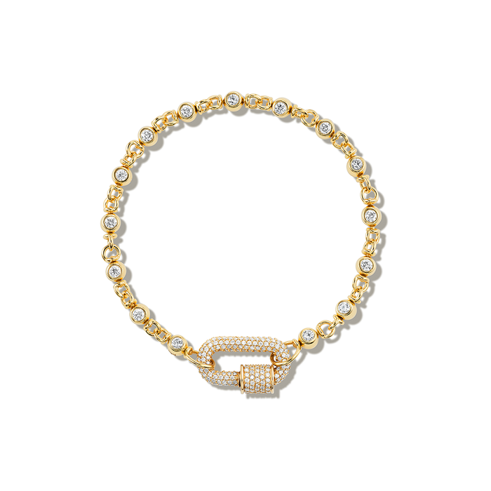 Small Rolling Can Diamond Chain Bracelet