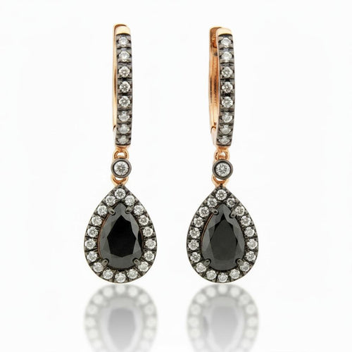 Rose Cut Diamond Drop Earrings