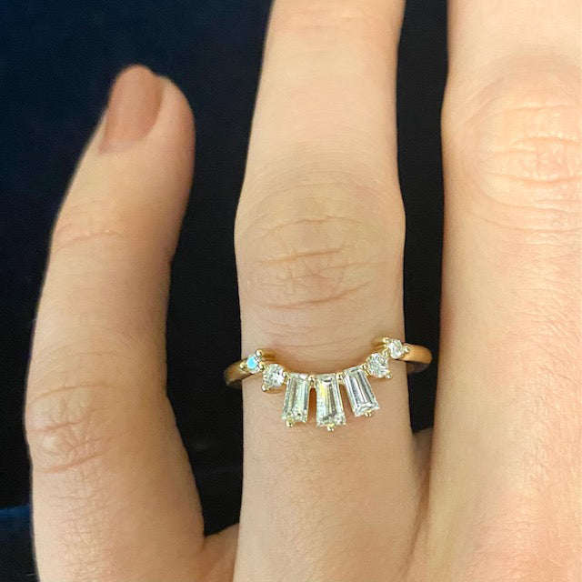14K YELLOW GOLD ELDRIDGE DIAMOND BAGUETTE CONTOUR BAND BY CEREMONY