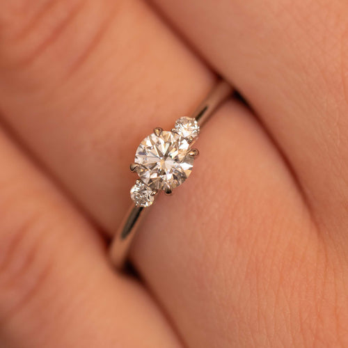 Mini Elizabeth 0.50ct Round Cut Diamond Three-Stone Engagement Ring Image 2