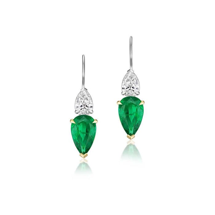 Emerald & Diamond Drop Earrings