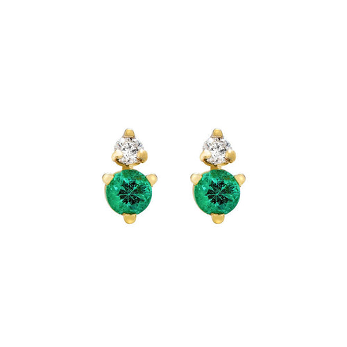 Birthstone & Diamond Stud Earrings