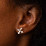 Flower Diamond Stud Earrings