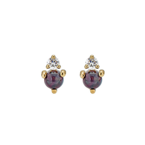 Birthstone & Diamond Stud Earrings