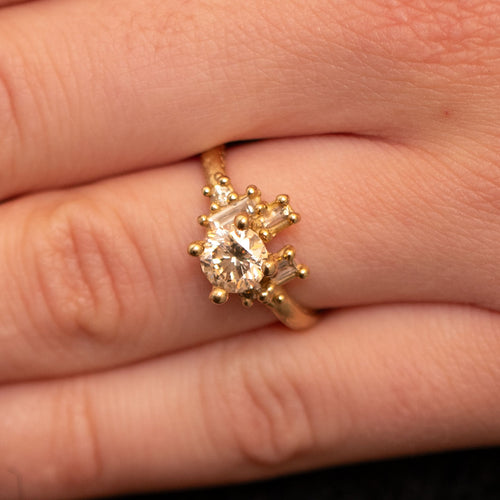 Champagne Diamond Luminous Cluster Ring Image 2