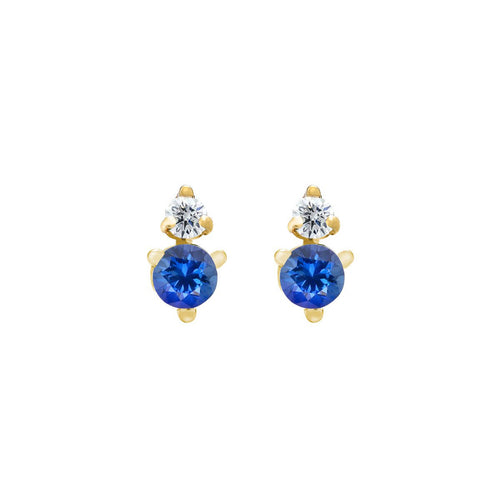 Birthstone & Diamond Stud Earrings