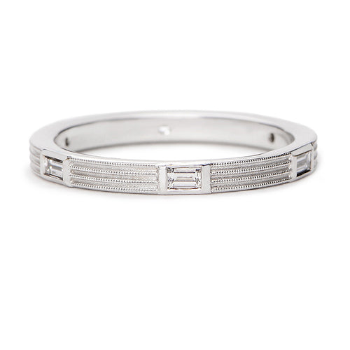 Baguette Diamond Fern Wedding Band