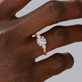 Ann Three-Stone Diamond Engagement Ring Setting Image 2