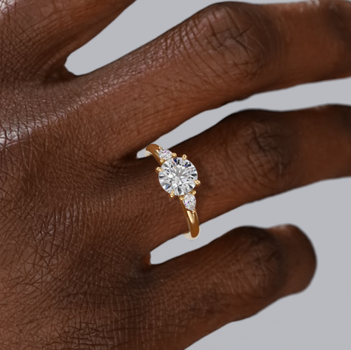 Ann Three-Stone Diamond Engagement Ring Setting Image 2