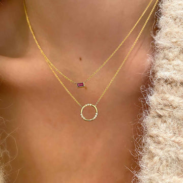 Diamond Circle Pendant Necklace Greenwich Jewelers