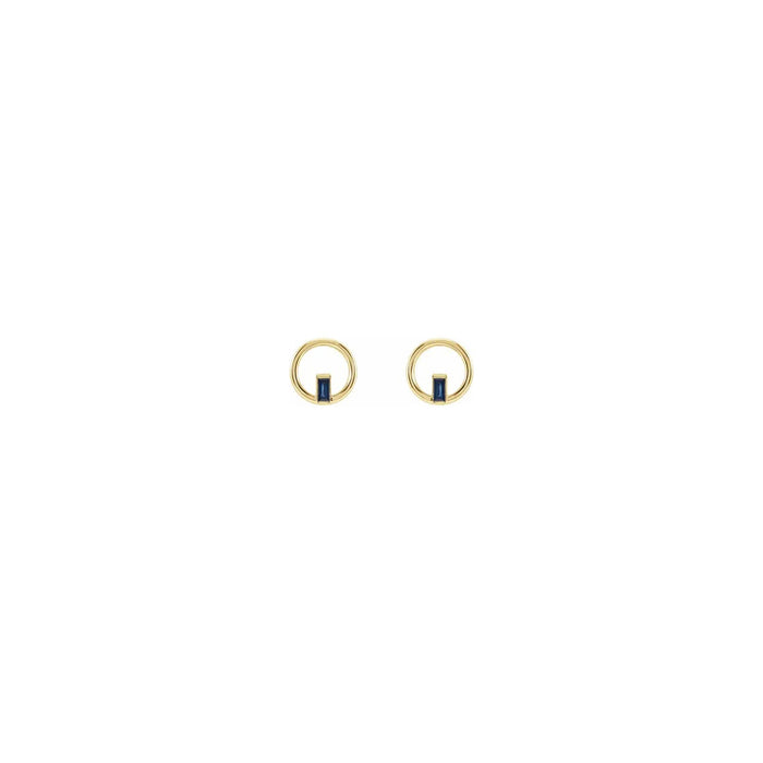 Sapphire Circle Earrings