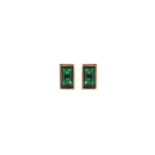 Emerald Baguette Stud Earrings