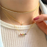 Scattered Rainbow Sapphire & Tsavorite Necklace