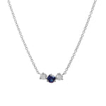 Sapphire & Diamond Birthstone Trio Necklace